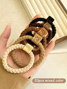 10 High-Elastic Adorable Bear Designs, Simple And Versatile Women's Hair Ties, Perfect For Daily Wear And Mother's Day Gifts - Multicolor - View 8