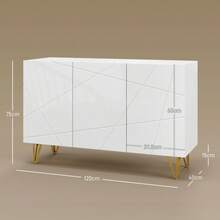Modern Luxe High Gloss Sideboard, With Hairpin - White On-Site - 1 - View 3