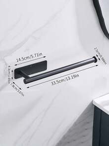 1pc Stainless Steel Kitchen & Bathroom Paper Towel Holder, Wall-Mounted Toilet Paper Rack, No-Drill Towel Bar, Multi-Functional Dish Cloth Holder - Multicolor - View 9