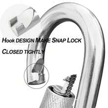 10/5/3/1pc Stainless Steel Spring Hook Set, 304 Keychain Hooks, Sturdy Carabiner Clips, Suitable For Hiking, Camping And Camping Equipment Use - Silver - View 5