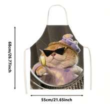 1pc Funny Animal Meme Print Apron - Sleeveless Design, Durable And Comfortable Fit, Featuring Multiple Quirky Cat, Dog, Duck Animal Patterns, Suitable For Cooking, Baking And Home Cleaning, Household Cleaning, Housework Apron, Hand-Painted Handmade Gardening Apron, Fun Holiday Gift - Multicolor - View 13