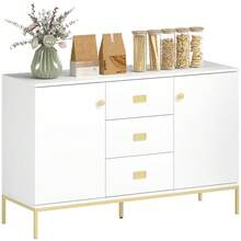 Modern White And Gold Sideboard On-Site - White + Engineered Wood - View 7