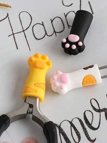 1/6/18Pcs Silicone Pliers Protective Covers - Creative Cute Cat Paw Shaped Small Scissors And Tweezers Protective Covers - Nail Salon Tools And Accessories - Multicolor - View 2