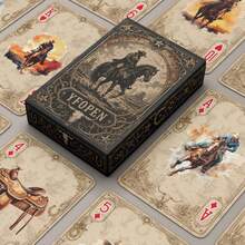 YFOPEN Western Cowboy Playing Cards, Vintage Rider Lasso Design, Suitable For Family Gathering Games And Gifts - Multicolor - View 3