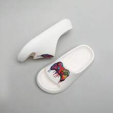 Game Console Print Kids Foam Slippers, EVA High Elastic Thick Sole Anti-Slip, Medium To Large Boys Home Bathroom Outdoor Casual Slides - White - View 5