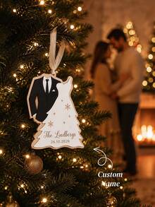 Personalized Wedding Decoration Ornament, Bride And Groom Christmas Ornament, Personalized Couple's Ornament, Wedding Gift, Christmas Gift - Multicolor - View 1