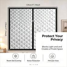Thermal Windproof Window Curtain, Zipper Design, Punch-Free Installation, Winter Window Insulation Seal Cover - Zipper Black-trimmed Thermal Curtain - View 2