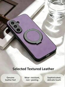 1pc Purple Ratchet Click Stress Relief Phone Case Cover, Adjustable Large Ring Stand Phone Case Compatible With Apple 13, Portable Anti-Drop Apple 17 Pro Max Phone Case, Fashion Apple 16 Phone Case Shell, Android Smartphone Protective Case, Versatile Phone Case, Comfortable Leather Phone Accessory Compatible With Samsung Galaxy A17, Practical Honor Phone Accessory - Purple - View 5