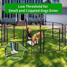 Kfvigoho Dog Playpen Outdoor Extra Wide 12 Panels Heavy Duty Dog Fence 40" Anti-Rust Coating-Strengthened Dog Fence With Doors Portable For RV Camping Yard, Total 32FT, 79 Sq.Ft, Snowy Black - Black - View 2