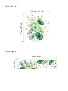 水墨荷葉與蜻蜓牆貼，熱帶綠植、小花與蝴蝶、可愛擬人化卡通廚房工具、趣味鴕鳥，DIY 可撕貼式乙烯基貼紙，適用於臥室、客廳、玄關、浴室、廚房牆面、冰箱、玻璃、窗戶，居家裝飾 - 多色 - 查看 14