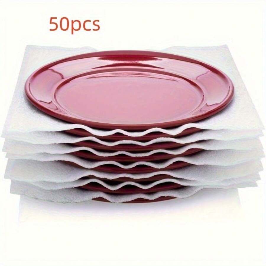 Khoảng 50 miếng đệm đóng gói, bọc an toàn đĩa, ly, bộ đồ ăn và các vật dụng dễ vỡ, phù hợp cho thùng chuyển nhà - trắng - Xem 1