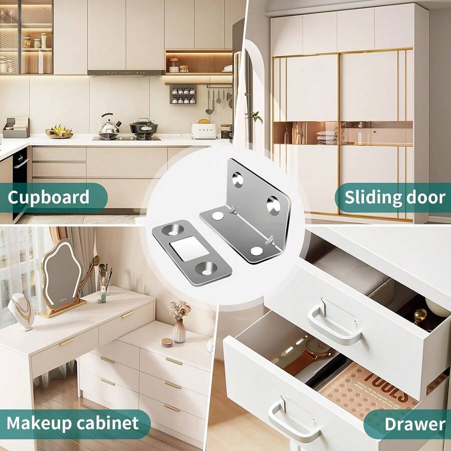 Ultra-Thin Magnetic Door Stopper, Cabinet Door Magnetic Latch, Self-Adhesive Closing Hardware, Suitable For Wardrobe, Cabinet, Drawer, Cabinet Magnet Replacement Part, Cabinet Door Reinforcement Accessory - Multiple Styles - View 1