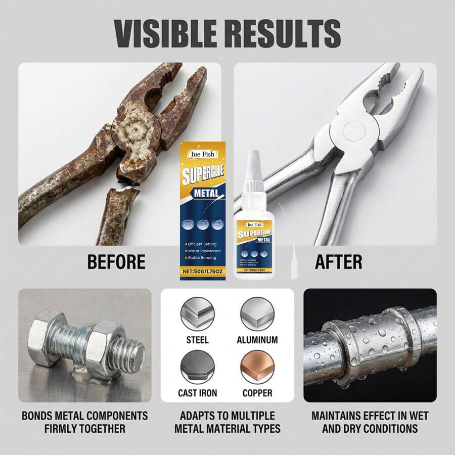 Metal Adhesive, Wood Metal Plastic Bonding, Waterproof Metal Glue For Home Use - B - View 1