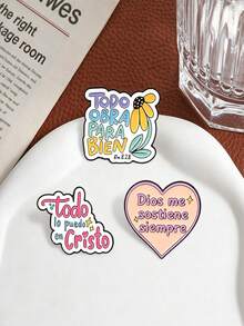 Fashionable Multi-Color Spanish Slogan Enamel Lapel Brooch, Warm Inspirational Metal Brooch Accessory, Suitable For Clothing And Bag Decoration - Multicolor - View 8
