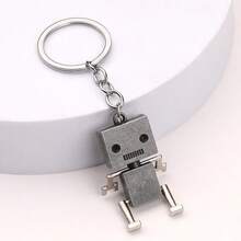 1pc Customized Text Robot Keychain, Personalized Engraved Metal Key Ring, Vintage Robot Character Keychain, Customized Name Pendant Keychain Gift For Men Boys Friends - Multicolor - View 8