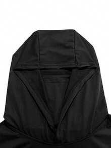 Pullover Berkerudung Warna Polos untuk Pria, Atasan Lengan Panjang Kasual untuk Mendaki Gunung dan Aktivitas Luar Ruangan - Hitam - View 2