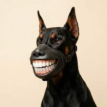 Pet Silicone Muzzle, Funny & Personalized Pet Muzzle, Suitable For Large Dogs, Cane Corso, Doberman, Rottweiler, Shepherd, Great Dane - Black - View 1