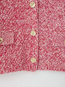 Autumn/Winter New Women's European & American Style Fashion Minimalist Versatile Single-Breasted Knit Cardigan - Pink - View 7