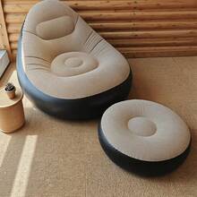 Seating furniture set / Sofa set Inflatable Sofa With Footstool | Home Slouchy Sofa Bed, Outdoor Camping Foldable Quick-Inflate Leisure Chair. High-Quality Adult Inflatable Sofa Set, Includes Sofa And Footstool 2-Piece Set. Can Be Used As A Home Slouchy Sofa Bed And Instantly Converted Into - Multicolor - View 5