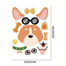somoving 6/12pcs Cartoon Dog Stickers For Kids, DIY Dress-Up Stickers, Holiday Party Favor Bag Fillers, Classroom Craft Stickers - Multicolor - View 11