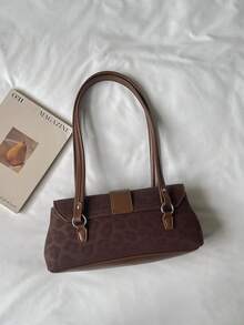 Korean Niche Design Shoulder Bag Boston Bowling Handbag Underarm Bag With Multiple Pockets Large Capacity - Coffee - View 7