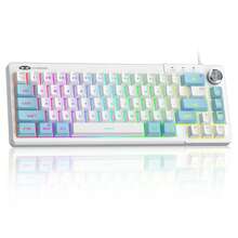 MAGEGEE TS68 60% 紧凑型有线键盘，61 键，RGB 背光，小型便携式薄膜键盘，适用于 Windows PC、笔记本电脑和游戏本。 - 黑色 - 查看 16
