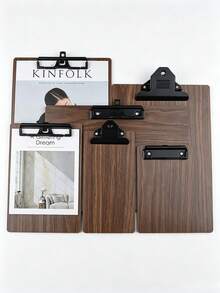 A4/A5/Bill Clip Wood Grain Fiber Writing Board, Clipboard, Signature Board, Document Holder, Menu/Bill Folder Board - A - View 1