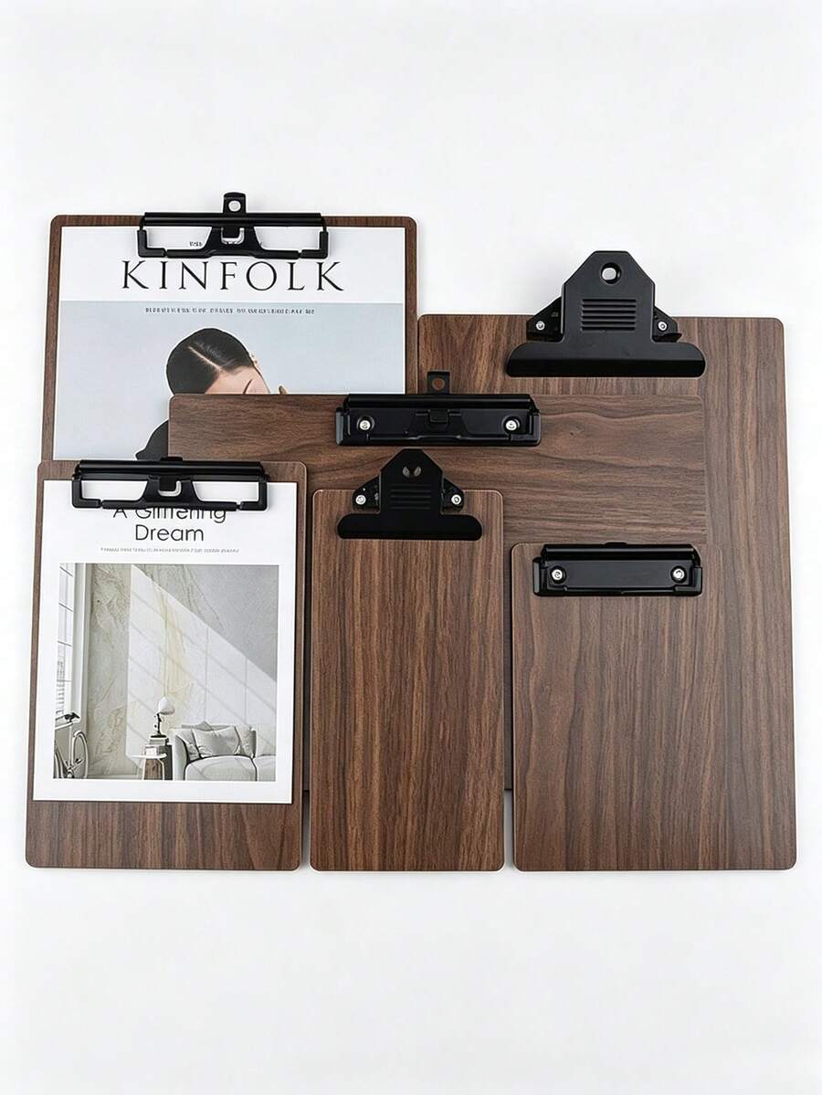 A4/A5/Bill Clip Wood Grain Fiber Writing Board, Clipboard, Signature Board, Document Holder, Menu/Bill Folder Board - A - View 1