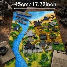 Set Mainan Adegan Militer untuk Anak-Anak, Pesawat Tempur Realistis, Kapal Induk Kecil, Perlengkapan Tentara, , Mainan Pertempuran Edukatif untuk Bermain Peran, Model Militer Simulasi Operasi Gabungan Darat-Laut-Udara, Dekorasi Permainan Meja - Hijau - View 10