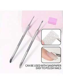 Nail Pusher Slanted Shovel Style Cuticle Remover & Manicure Prep Tool, With Nail File, Essential For Dead Skin Removal & Pre-Polishing, Manicure & Pedicure Salon Must-Have, Fragrance-Free Tool Accessory - Multicolor - View 8