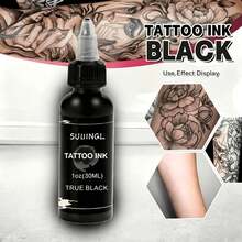 Professional Black White Tattoo Ink Pigment 1oz Long Lasting Tattoo Color Ink For Body Tattoo Art Makeup - Multicolor - View 7