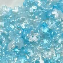 120pcs Multicolor Pearl Luster Five‑Petal Flower Acrylic Center Hole Loose Beads For DIY Bracelets, Phone Charms, Keychains Handmade Craft Supplies - Multicolor - View 16