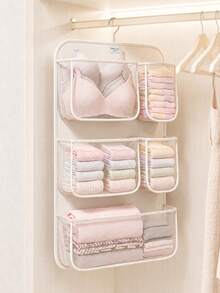 1pc Mesh Hanging Closet Organizer Bag With Compartments, Suitable For Underwear, Socks And Skirts, Multi-Functional Door Back Hanging Storage Bag, Suitable For Dorm, Can Store Pants, Jeans, Toys And Autumn/Winter Items, Wardrobe Storage Hanging Bag, Can Be Hung For Storage, Multi-Layer Clothing Organizer Bag, Socks Storage Rack, Closet Organizer - Multicolor - View 12