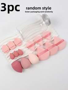 Random 5-Piece Makeup Sponge Set, Random Packaging Bottle, Bag, Full Set Includes 3 Regular Makeup Sponges, 3 Mini Makeup Sponges, 3 Powder Puffs, 3 Mini Powder Puffs, 3 Mini Finger Cushion Powder Puffs; Foundation Makeup Sponge, Suitable For Liquid Foundation, Concealer, Loose Powder, Flawless Application; Multi-Color Makeup Sponge, Latex-Free Material, Dry And Wet Use - Multicolor - View 7