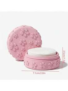 1pc Sealed Dust‑Proof Makeup Storage Container, Floral Embossed Vanity Organizer For Swabs & Make‑Up Remover Pads, Bathroom Dresser Counter Decor Storage Jar,Pink/Blue/White Available,Makeup Organizer,Room Decor - Multicolor - View 6