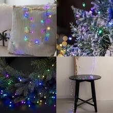 USB Powered Cluster Firecracker Fairy Lights, Dark Green Wire LED String Lamp, Waterproof Twinkle Light For Xmas Tree, Garden, Holiday Party Decor - Dark Green - View 5