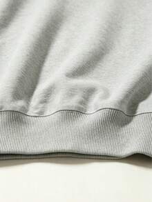 Men's Casual Sweatshirt, Slight Stretch, Men's Solid Color Plus Size Crew Neck Sweatshirt, Gift For Husband - Light Grey - View 8
