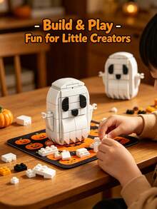 Particle Assembly, Halloween Theme Multiple Fun Figurines, Quirky And Eye-Catching Designs, Can Be Assembled And Displayed, Home Desktop Decor, Suitable For Building Block Enthusiasts Leisure Play, Perfect For Halloween, Christmas, Thanksgiving And Back To School Gifts - Multicolor - View 7