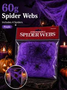 Halloween Spider Web Decor, Halloween Haunted House Graveyard Spider Web Strings With Fake Spiders, Halloween Decoration Props For Party, Costume, Photography Backdrop, Perfect Halloween Gift - Multicolor - View 23