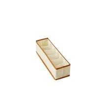 6-Grid Multi-Piece Bra Organizer Box, Belt Divider Storage Basket, Closet Storage, Foldable, Stackable, Space-Saving, Suitable For Home, Wardrobe, Sorting And Organizing Organizer - Beige, Halloween, Christmas Gift - View 12