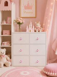 1/2/4/8pcs Pink Crystal Drawer Pulls, Diamond Style Cabinet Handles With Screws, Nursery Dresser Furniture Decor Accessories - Multicolor - View 3