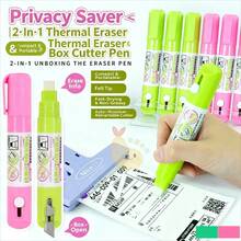 3pcs Portable Thermal Paper Privacy Eraser Pens, Minimalist Blue And White Barrel With Wide Tip, Gentle Non-Corrosive Liquid That Doesn't Damage Paper, Quickly Erases Names, Phone Numbers, Addresses And Other Thermal Printed Text On Shipping Labels And Receipts, One-Click Privacy Information Concealment, Compact And Lightweight For Easy Carrying - Multiple Styles - View 9