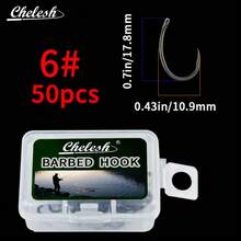 Chelesh 50pcs Kail Pancing Besar Baja Karbon, Kail Melengkung Berduri, Tajam dan Tahan Korosi, Cocok untuk Memancing Ikan Mas, Air Asin, Air Tawar - Hitam - View 7