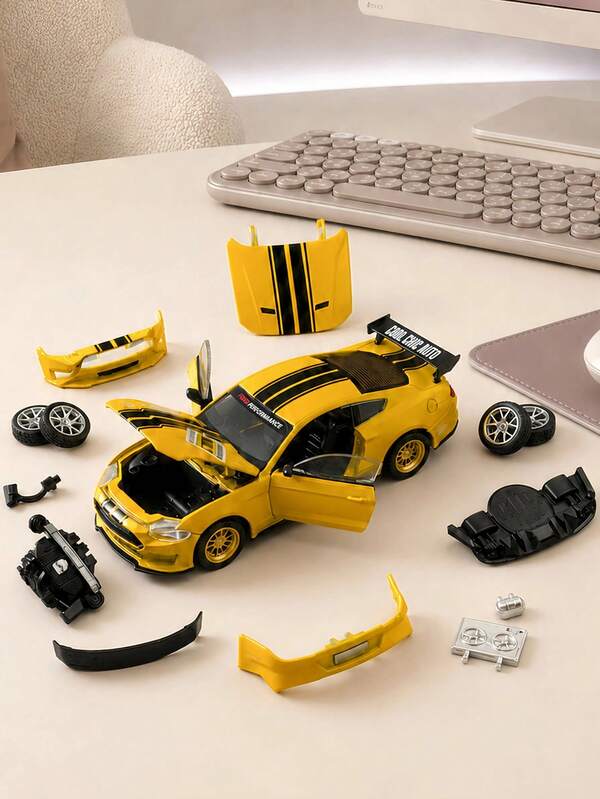 Detachable Assembly Car Model Alloy Toy, DIY Vehicle Toy Set, Educational Puzzle Toy, Children's Birthday Gift, Boys Toy Car, Mini Car Garden Toy