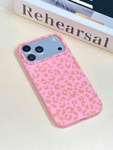 1pc Deep Pink Full Screen Leopard Print Phone Case, Anti-Drop Anti-Collision Personalized Protective Cover Compatible With Iphone 16 Pro Max/17/16/15/14/13/12/11/Air - Multicolor - View 5