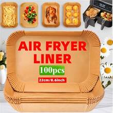 100/50/1 Thick Air Fryer Baking Tray - Suitable For Double-Layer Basket Air Fryers, Heat-Resistant Disposable Rectangular Baking Tray, Easy To Clean And Reusable, Air Fryer Accessory, Multi-Function Cooking Baking Tray, Easy-Clean Baking Tray, Durable Kitchenware. - Multicolor - View 7