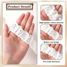 3.5cm Wide Lotus Leaf Lace Ribbon Trim, White Pleated Hollow Lace Edging, Suitable For Clothing Sewing, Bag Decoration, Doll Clothes, Handmade DIY - A - View 4