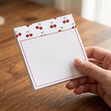 4-Piece Set (4 Designs, 50 Sheets Each) Cherry Sticky Notes 3x3 Inch Cherry Memo Pads Adhesive Notes School Office Home Supplies Student Teacher Gifts - 3*3Inches - View 9