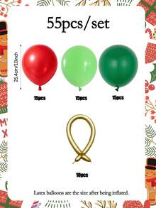 Set Kotak Hadiah Balon Natal 40/55pcs, Termasuk Balon Lateks Aneka Warna dan Balon Ajaib, Dekorasi DIY, Pajangan Pohon Natal, Pesta Liburan, Malam Tahun Baru, Pesta Natal di Rumah - Beraneka warna - View 13
