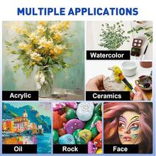 12pcs Professional Beige Bristle Paint Brush Set, Nylon Bristles, Perfect For Acrylic, Watercolor And Oil Painting, Suitable For Beginners And Experienced Artists - Sets - View 6